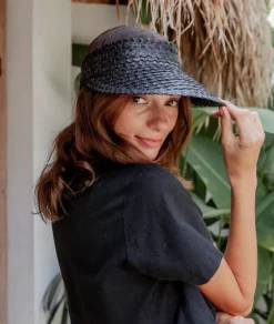 Adult Rattan Visor - Black
