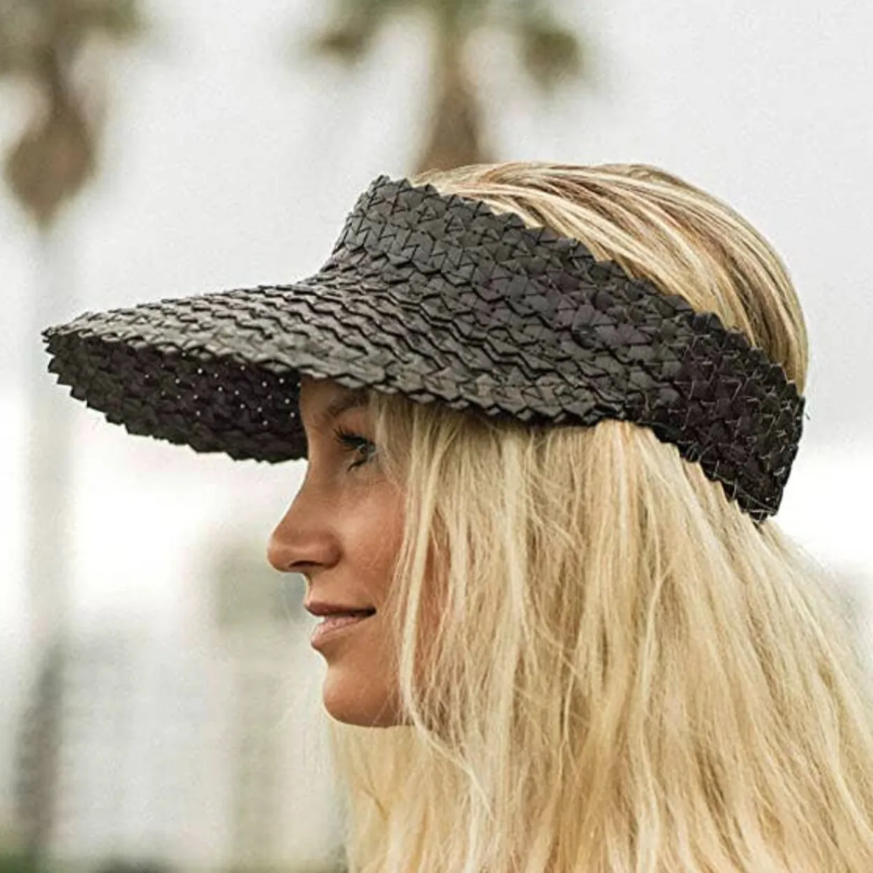 Adult Rattan Visor - Black