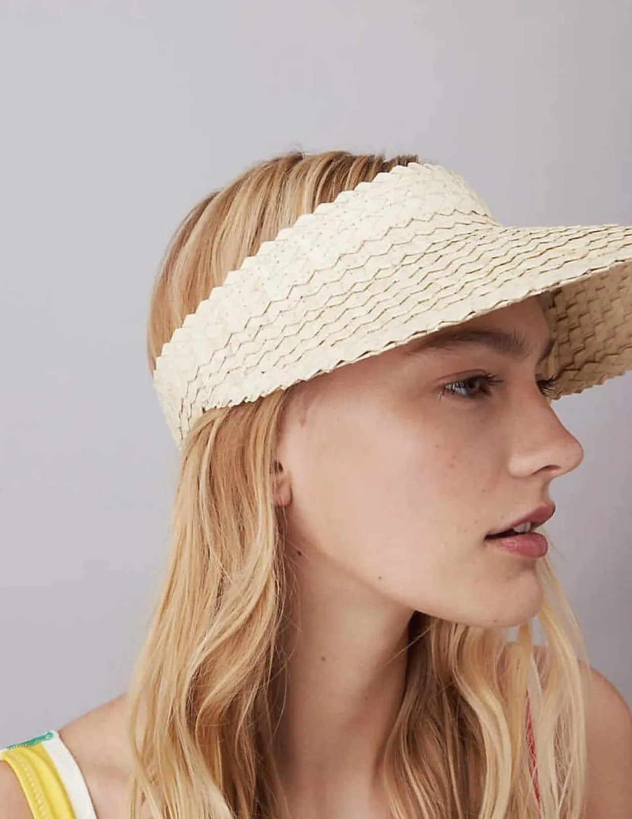 Adult Rattan Visor - Cream
