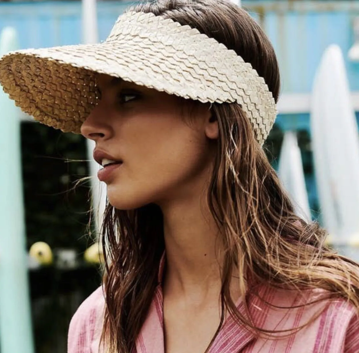 Adult Rattan Visor - Cream