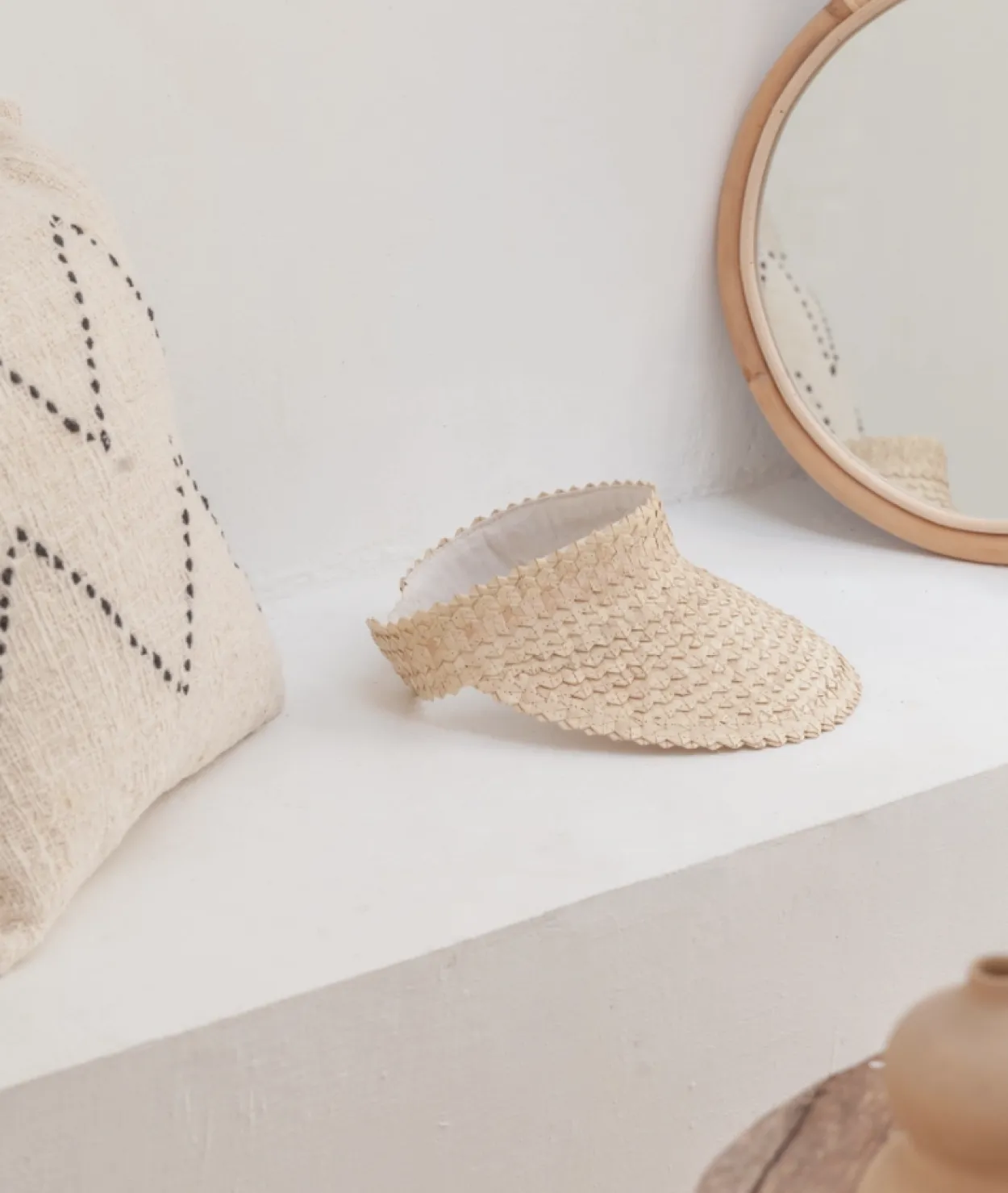 Adult Rattan Visor - Cream