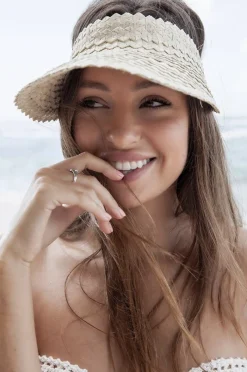 Adult Rattan Visor - Cream
