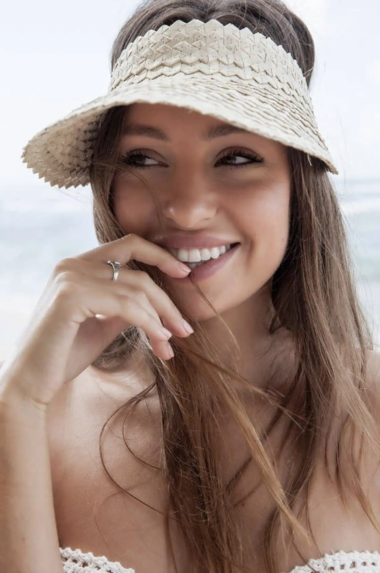 Adult Rattan Visor - Cream