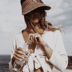 Adult Rattan Visor - Tan