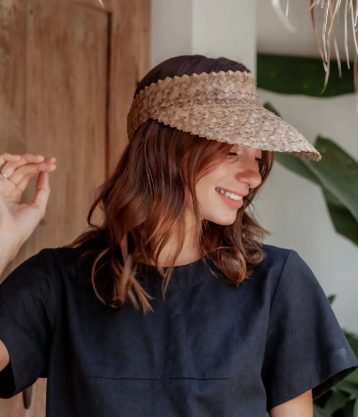 Adult Rattan Visor - Tan