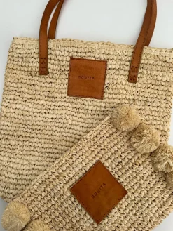 BONITA - Raffia palm clutch
