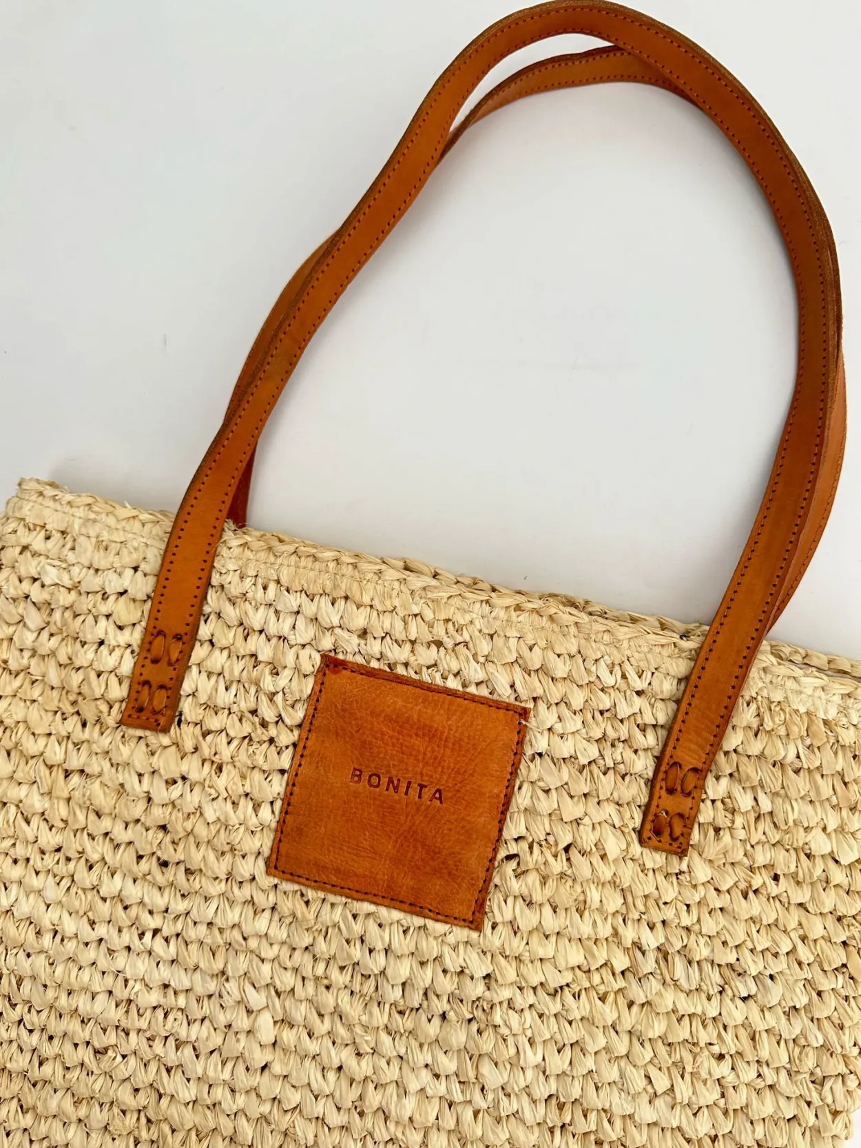 BONITA - Raffia tote shopper