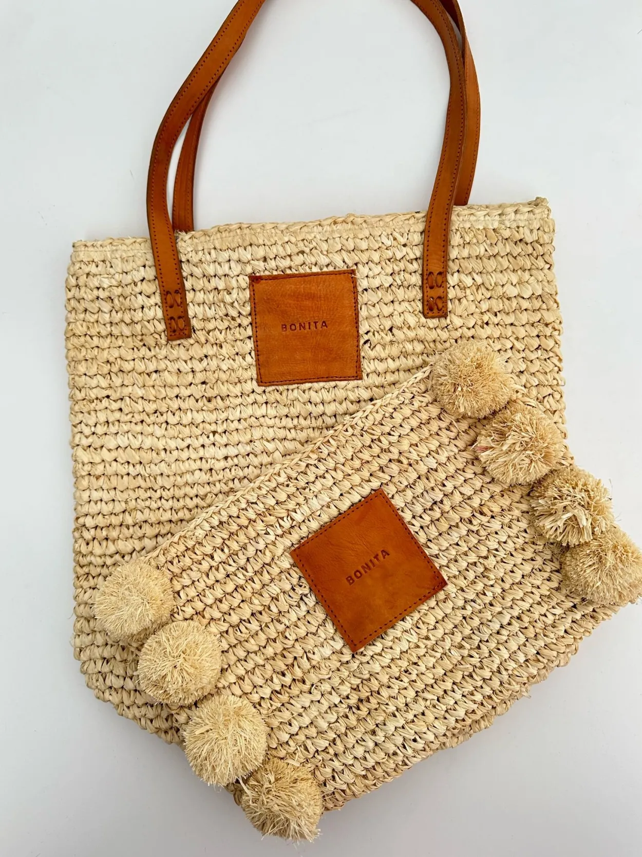 BONITA - Raffia tote shopper