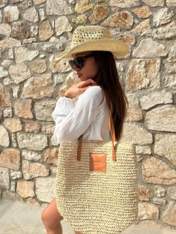 BONITA - Raffia tote shopper