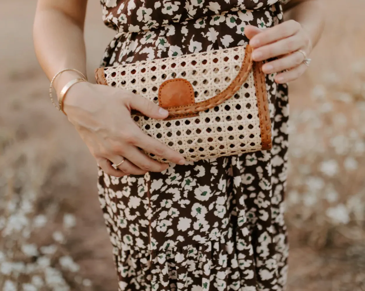 Bonita's Bali Rattan Crossbody Bag & Clutch