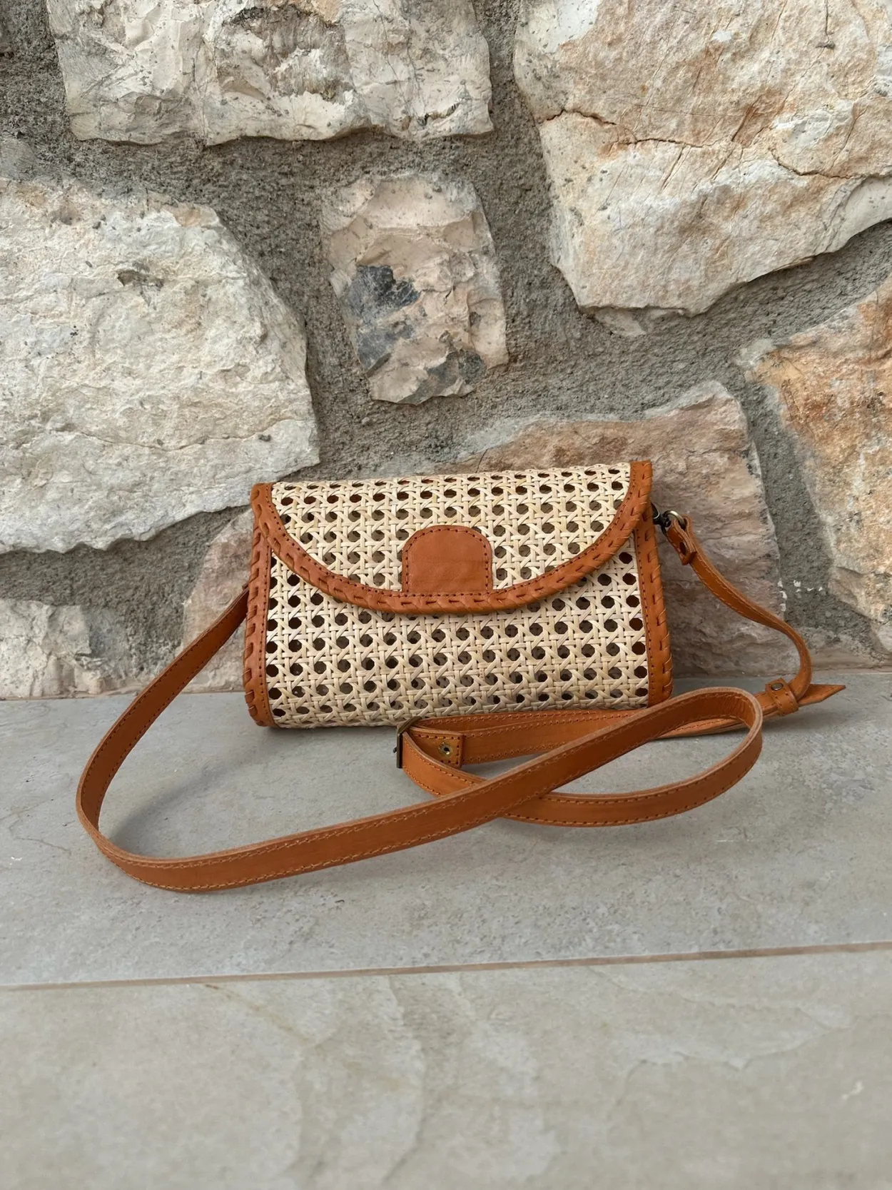 Bonita's Bali Rattan Crossbody Bag & Clutch