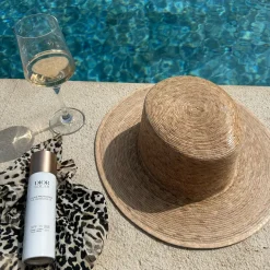 Bonita's Classic Wide Brim Palm Boater Hat