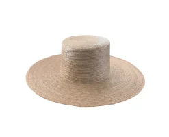 Bonita's Classic Wide Brim Palm Boater Hat