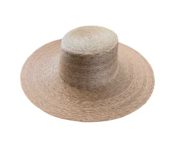 Bonita's Classic Wide Brim Palm Boater Hat