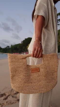 Bonita's Mini Raffia Tote Clutch Bag