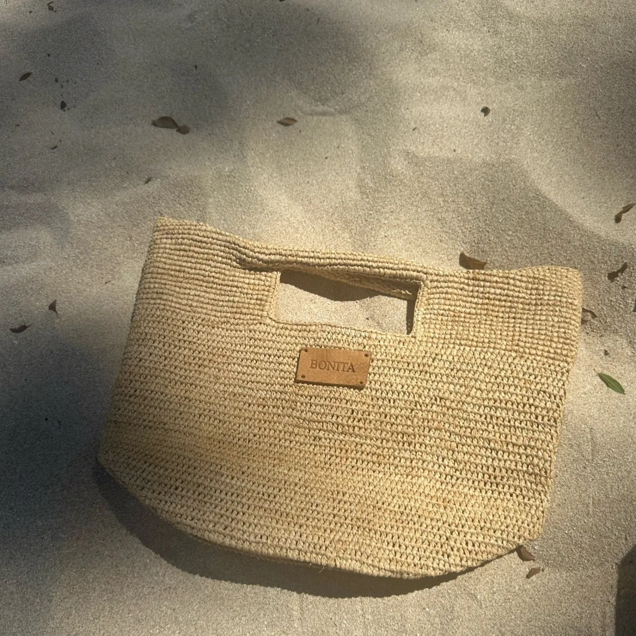 Bonita's Mini Raffia Tote Clutch Bag