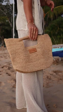Bonita's Mini Raffia Tote Clutch Bag