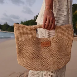 Bonita's Mini Raffia Tote Clutch Bag