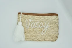 Bonita's Palm Leaf Clutch - Embroidered name