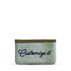 Bonita's Palm Leaf Clutch - Embroidered name