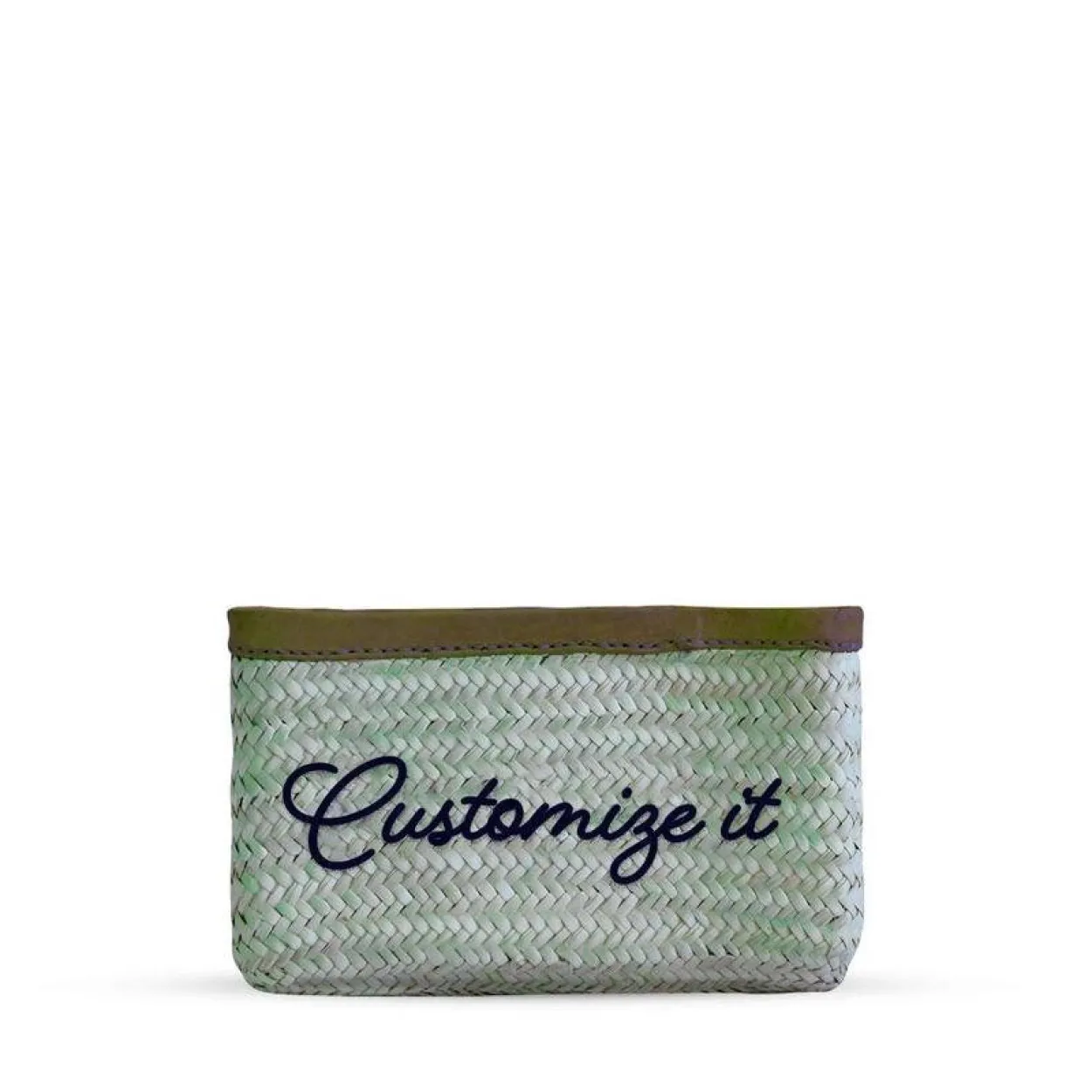 Bonita's Palm Leaf Clutch - Embroidered name