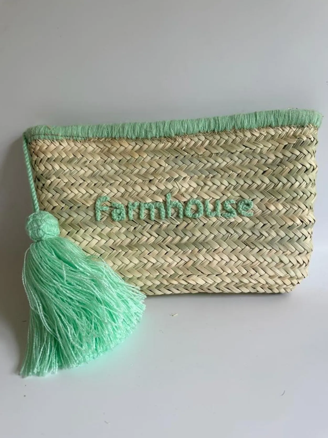 Bonita's Palm Leaf Clutch - Wool Embroidered