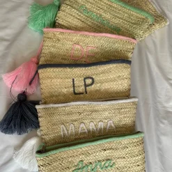 Bonita's Palm Leaf Clutch - Wool Embroidered