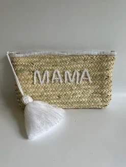 Bonita's Palm Leaf Clutch - Wool Embroidered