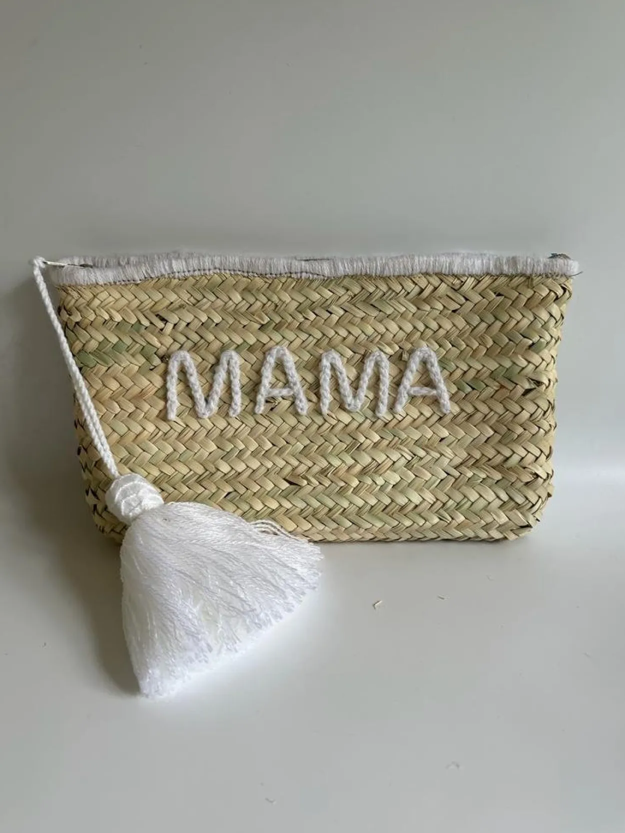 Bonita's Palm Leaf Clutch - Wool Embroidered