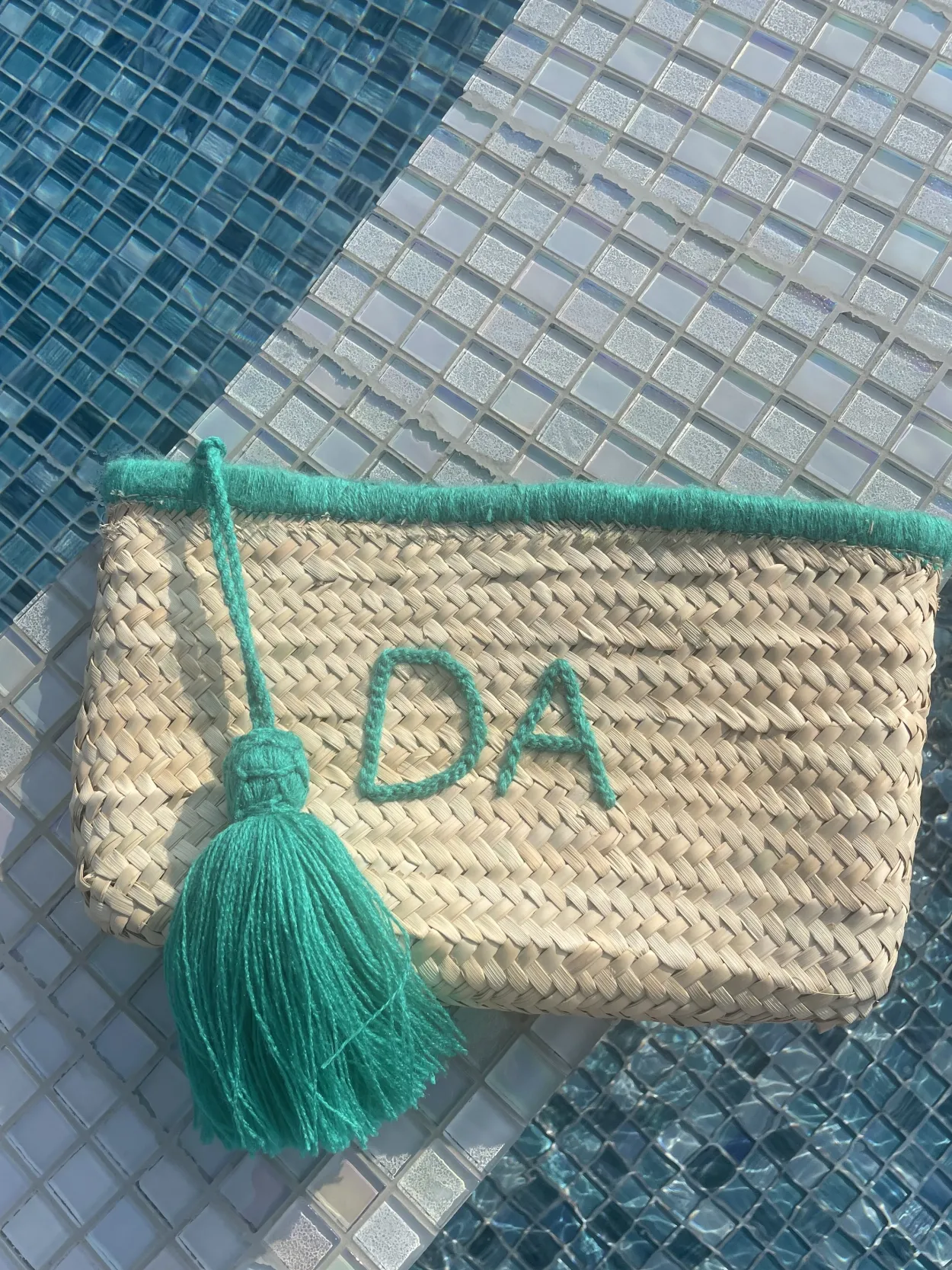 Bonita's Palm Leaf Clutch - Wool Embroidered