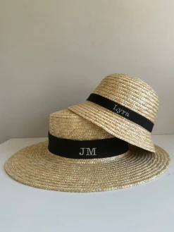 Bonita's Personalised Baby Straw Bucket Hat