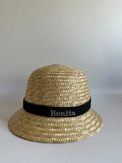 Bonita's Personalised Baby Straw Bucket Hat