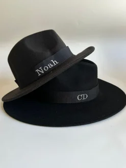 Bonita's Personalised Black Wool Fedora - Child