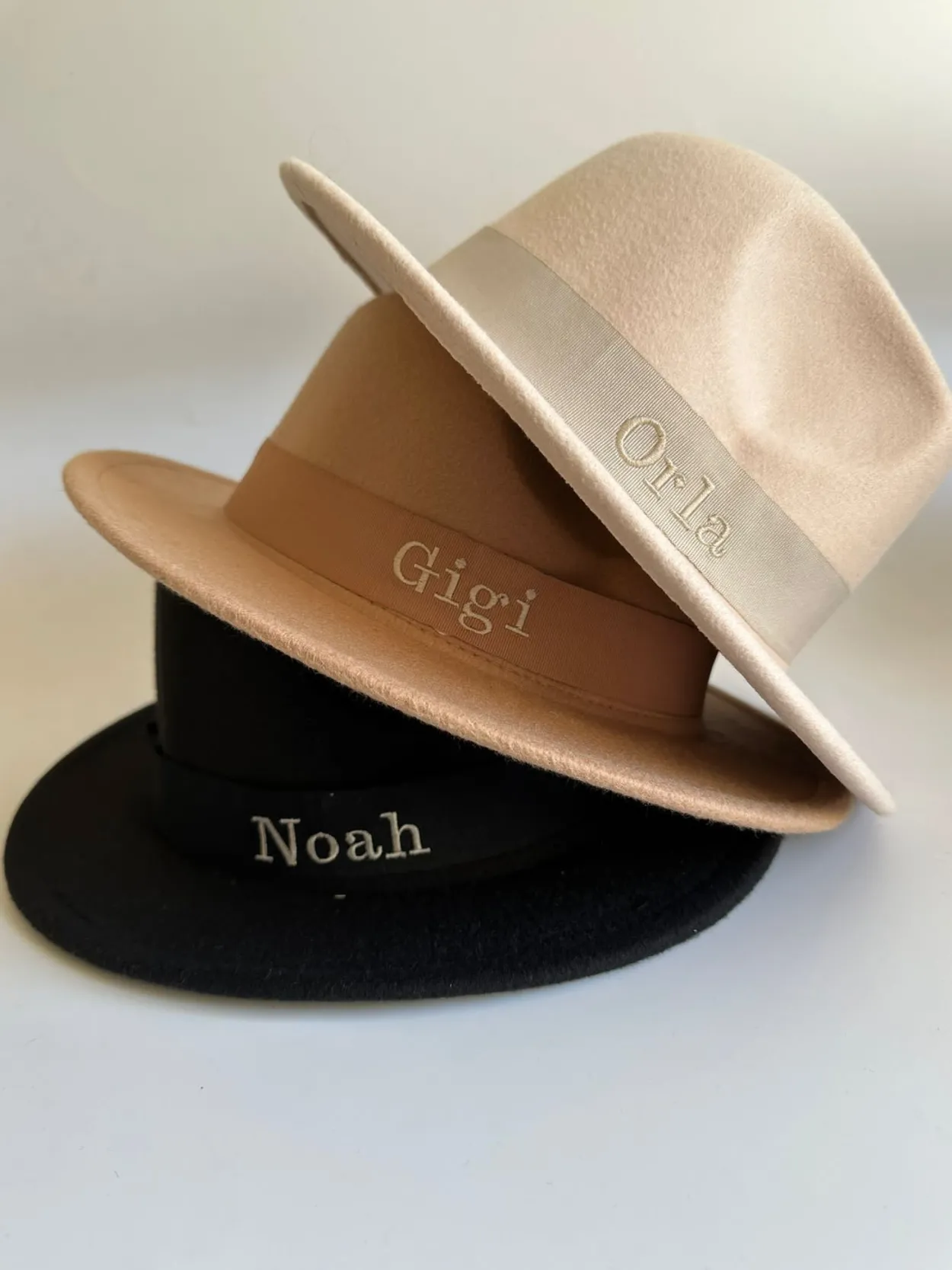 Bonita's Personalised Black Wool Fedora - Child