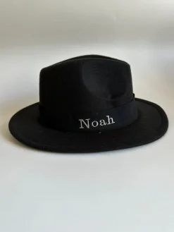 Bonita's Personalised Black Wool Fedora - Child
