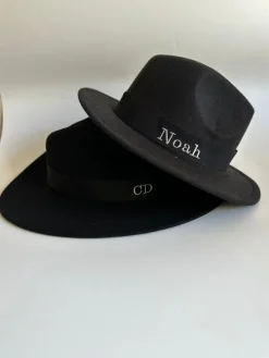 Bonita's Personalised Black Wool Fedora - Child