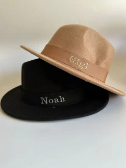 Bonita's Personalised Black Wool Fedora - Child