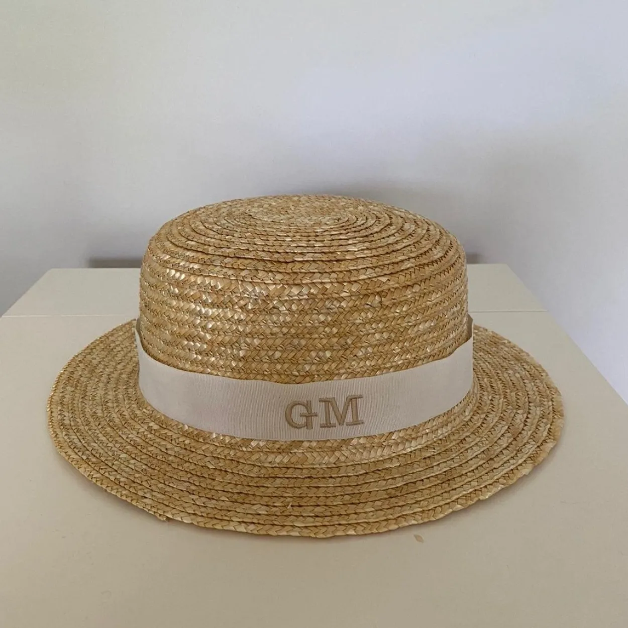 Bonita's Personalised Child Boater - Cream Ribbon