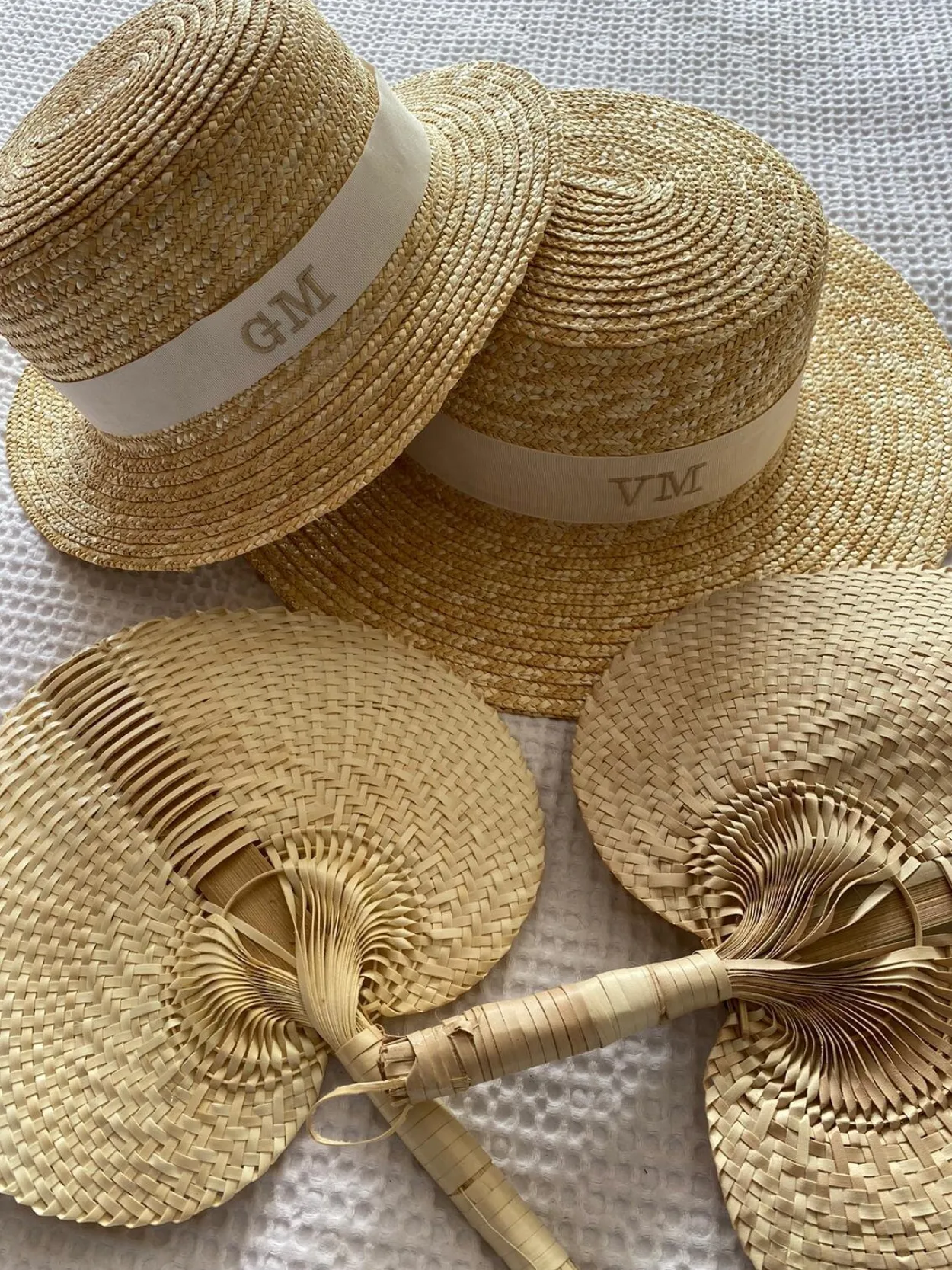 Bonita's Personalised Child Boater - Cream Ribbon