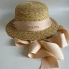 Bonita's Personalised Child Boater - Tie-up Cream Ribbon