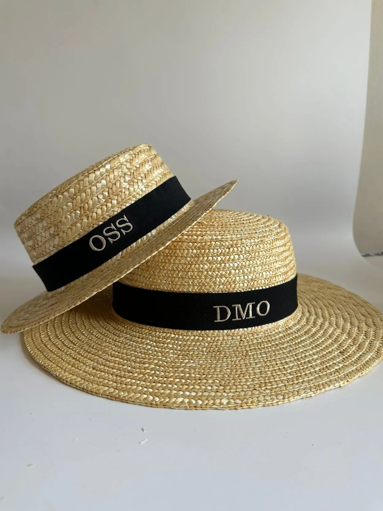 Bonita's Personalised Child Boater - Black Ribbon