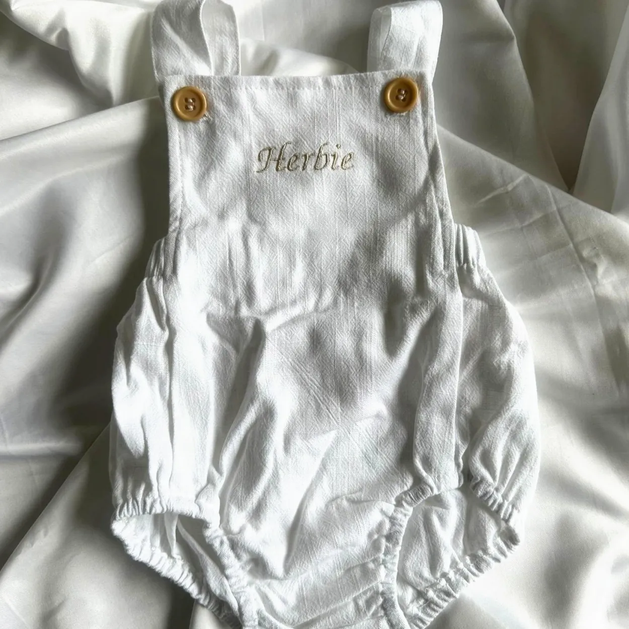 Bonita's Personalised Classic Baby Romper - White