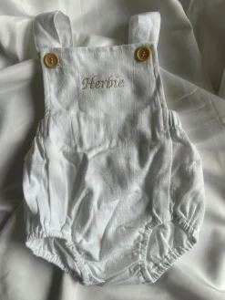 Bonita's Personalised Classic Baby Romper - White