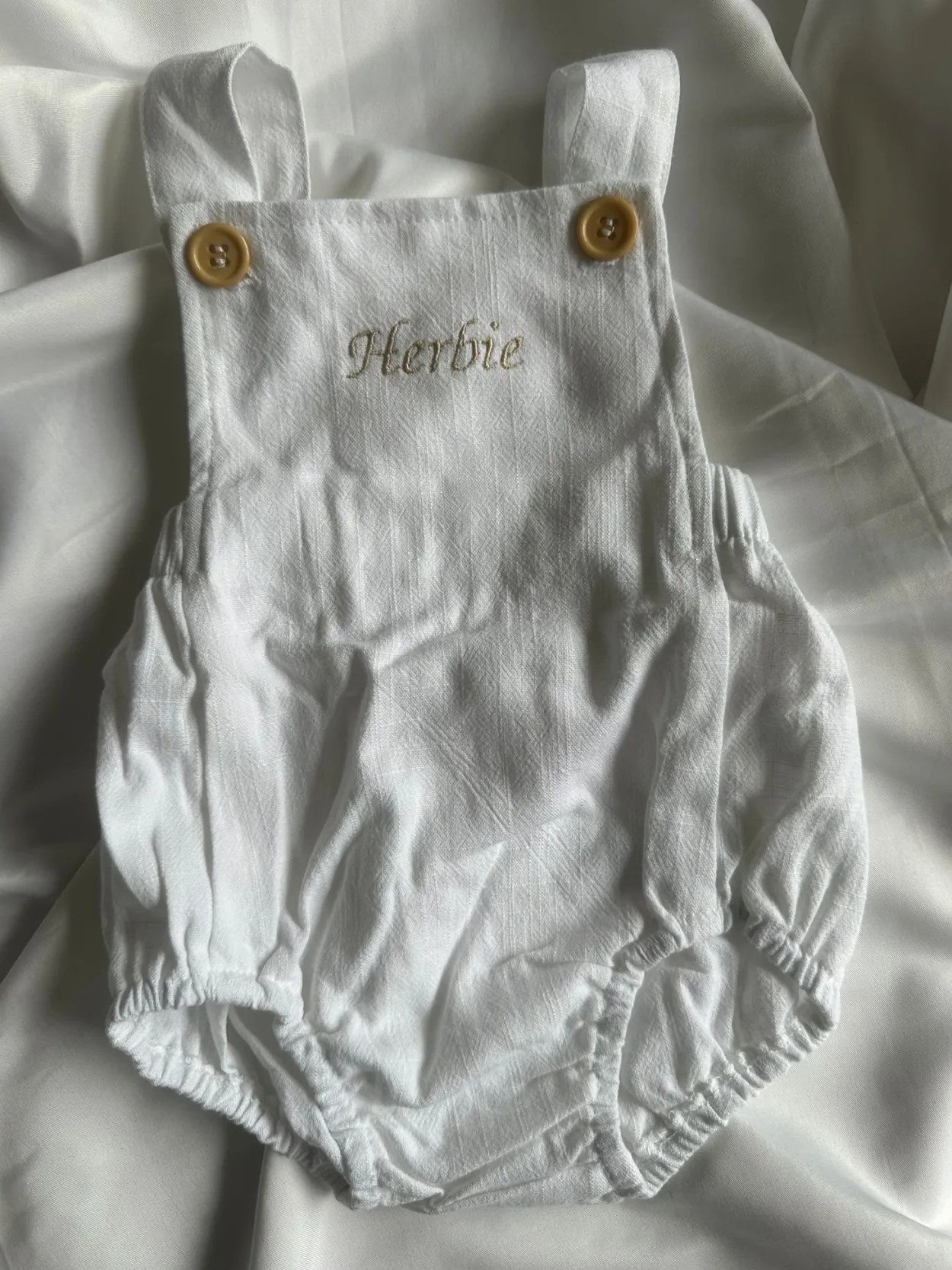 Bonita's Personalised Classic Baby Romper - White