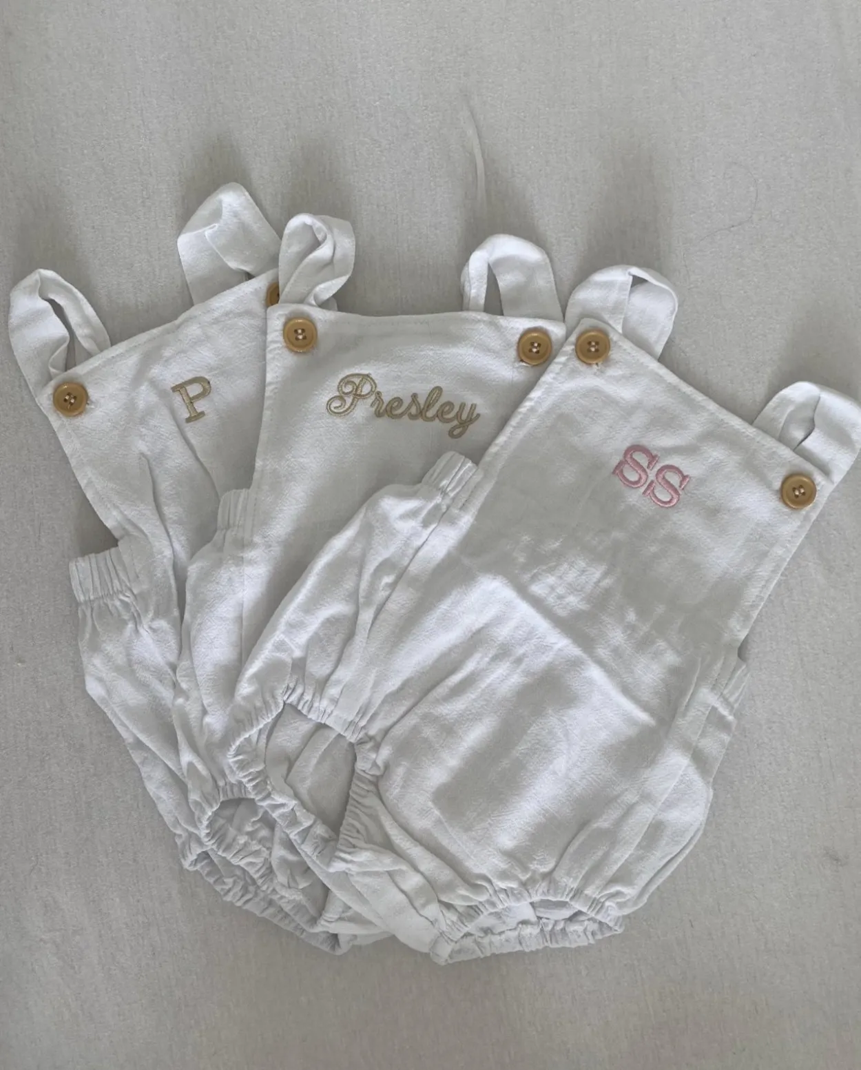 Bonita's Personalised Classic Baby Romper - White