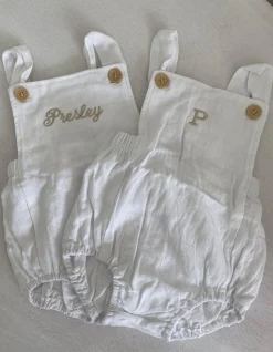 Bonita's Personalised Classic Baby Romper - White