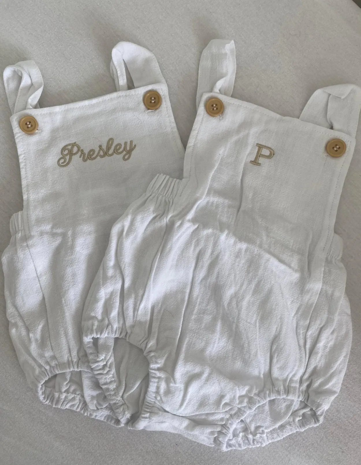 Bonita's Personalised Classic Baby Romper - White
