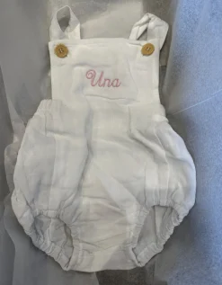 Bonita's Personalised Classic Baby Romper - White