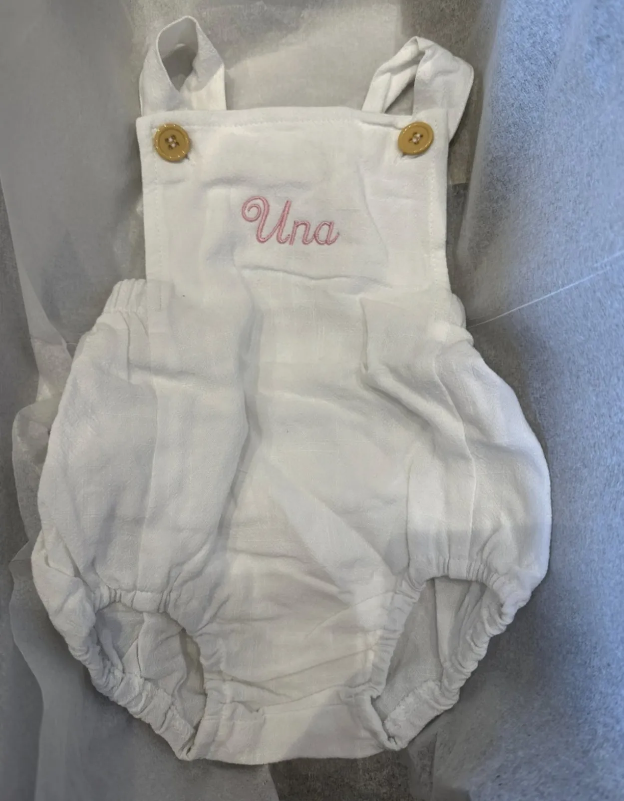 Bonita's Personalised Classic Baby Romper - White