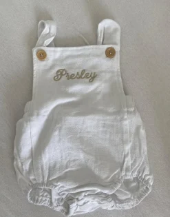 Bonita's Personalised Classic Baby Romper - White